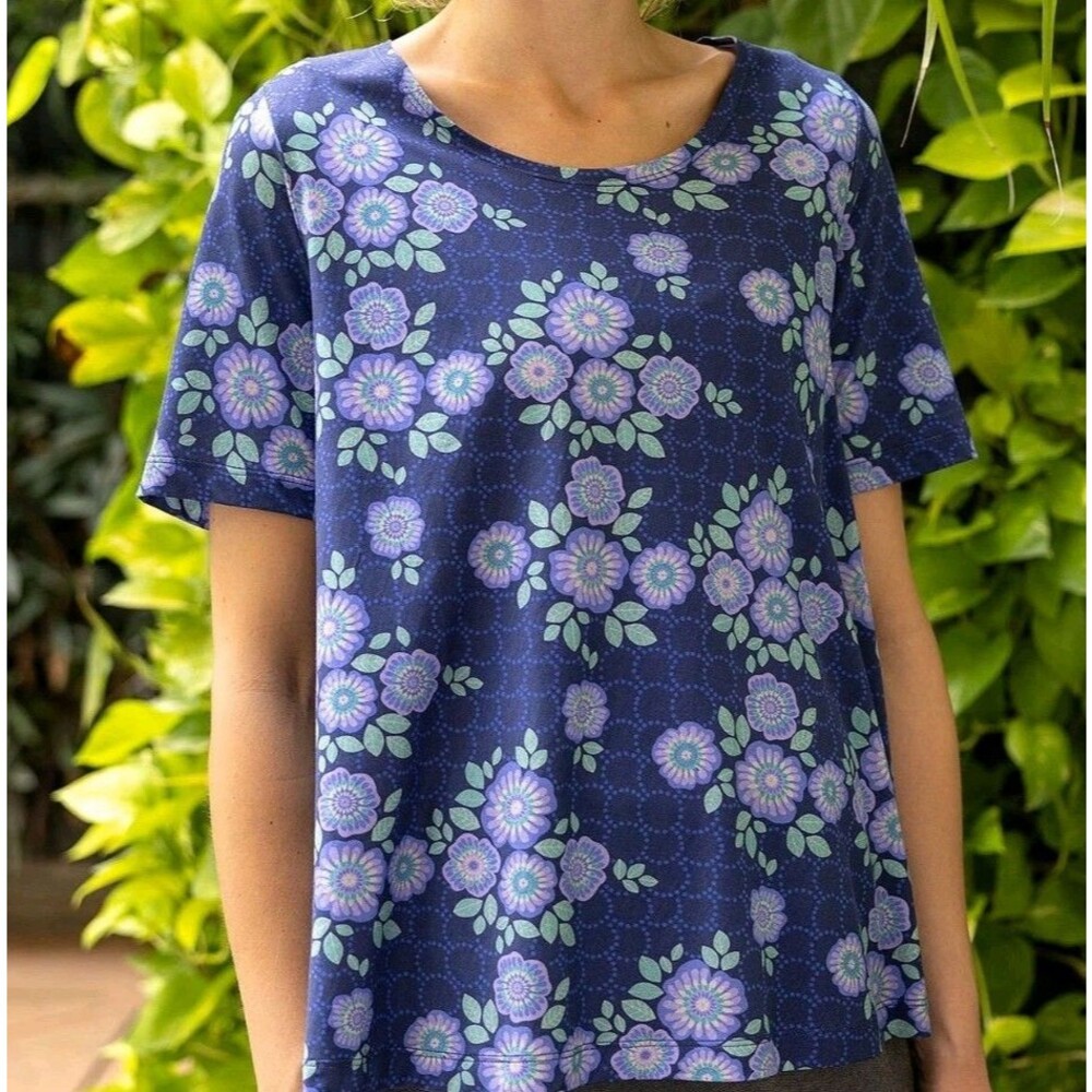 Gudrun Sjoden Rema Floral Short Sleeve Jersey Top - L